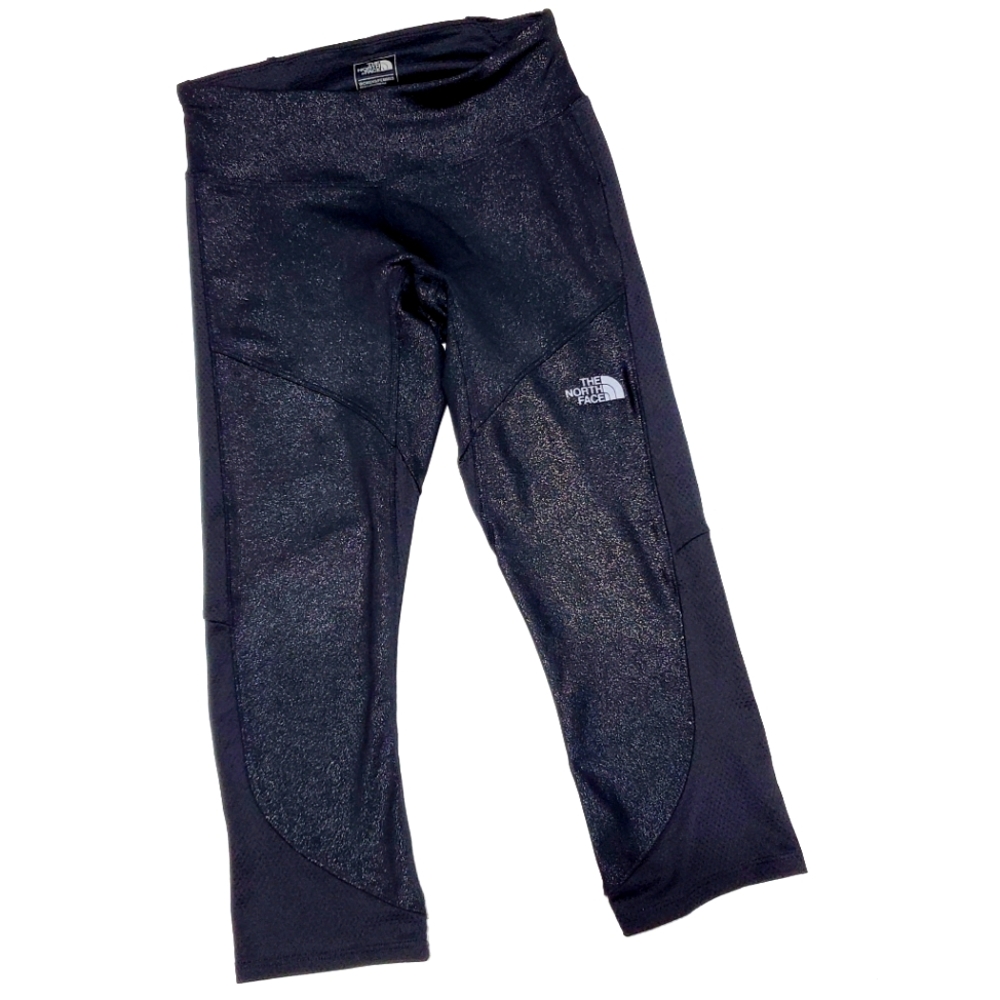 The North Face Black Silver Shimmer Crop Leggings Women XS